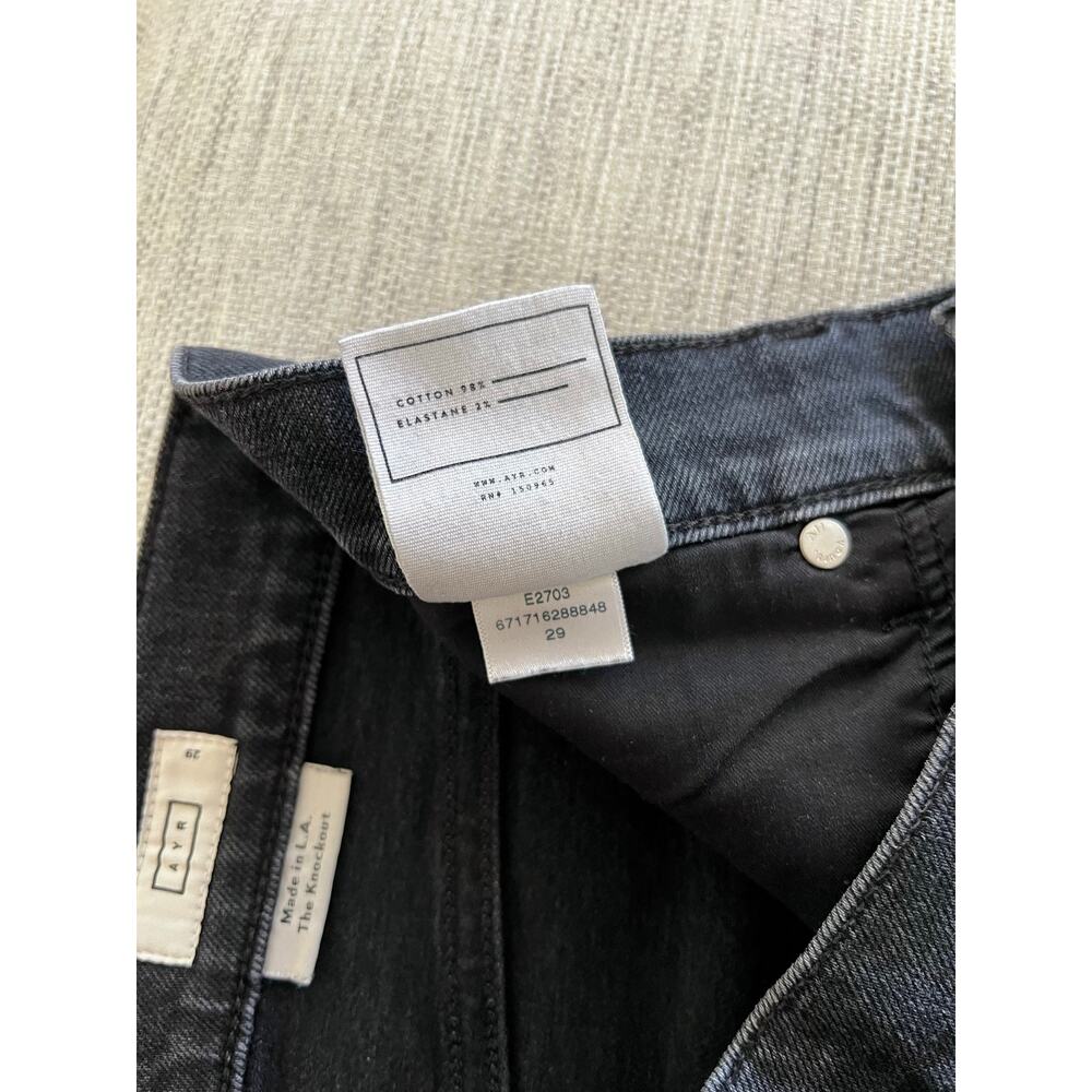 AYR The Knockout Barrel Leg Jean 29 Black Film Noir Denim Women's Jeans - Picture 6 of 8